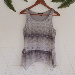 express. grey tank top with mesh overlay. size sm